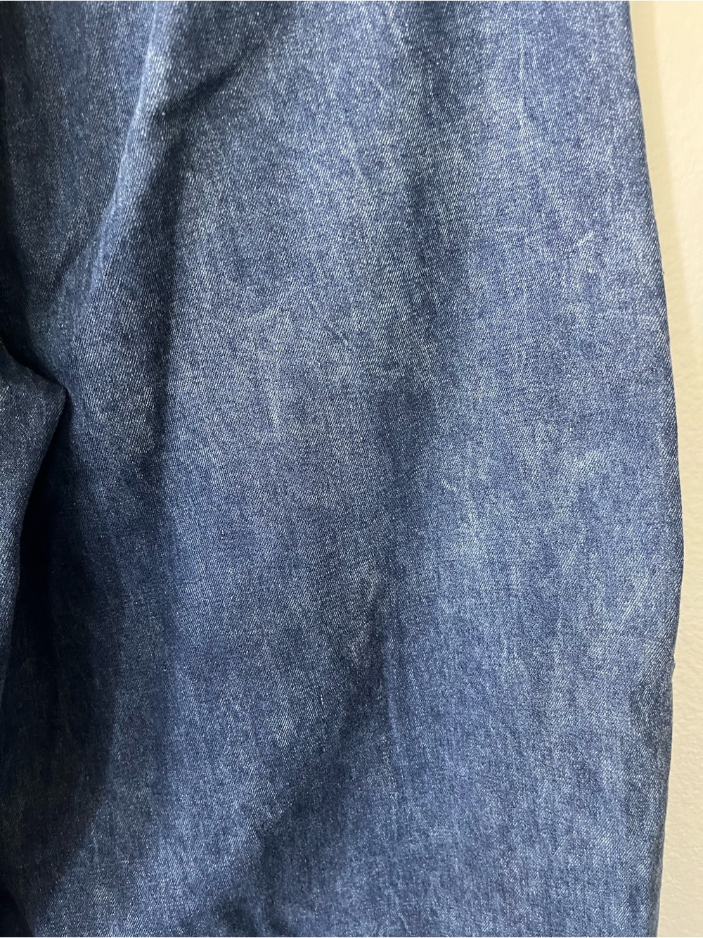 Medium Blue Wide Leg Stretchy Waistband Floral Appliqué Jeans Women's Size L - Picture 11 of 16